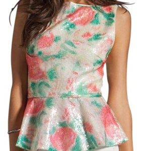 Alice + Olivia Rosie Embroidered Night Out Top